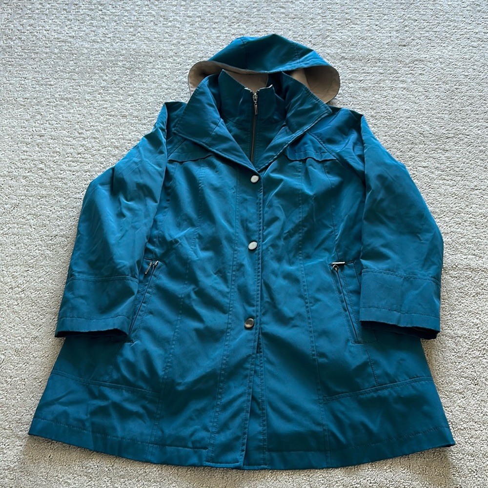Coldwater Creek Teal Lined Parka M